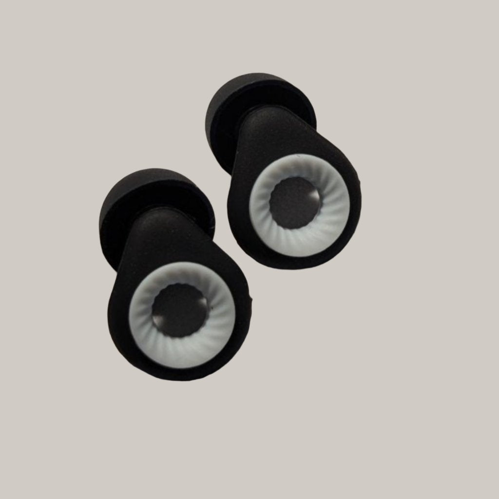 Aqua black white ring earplugs 