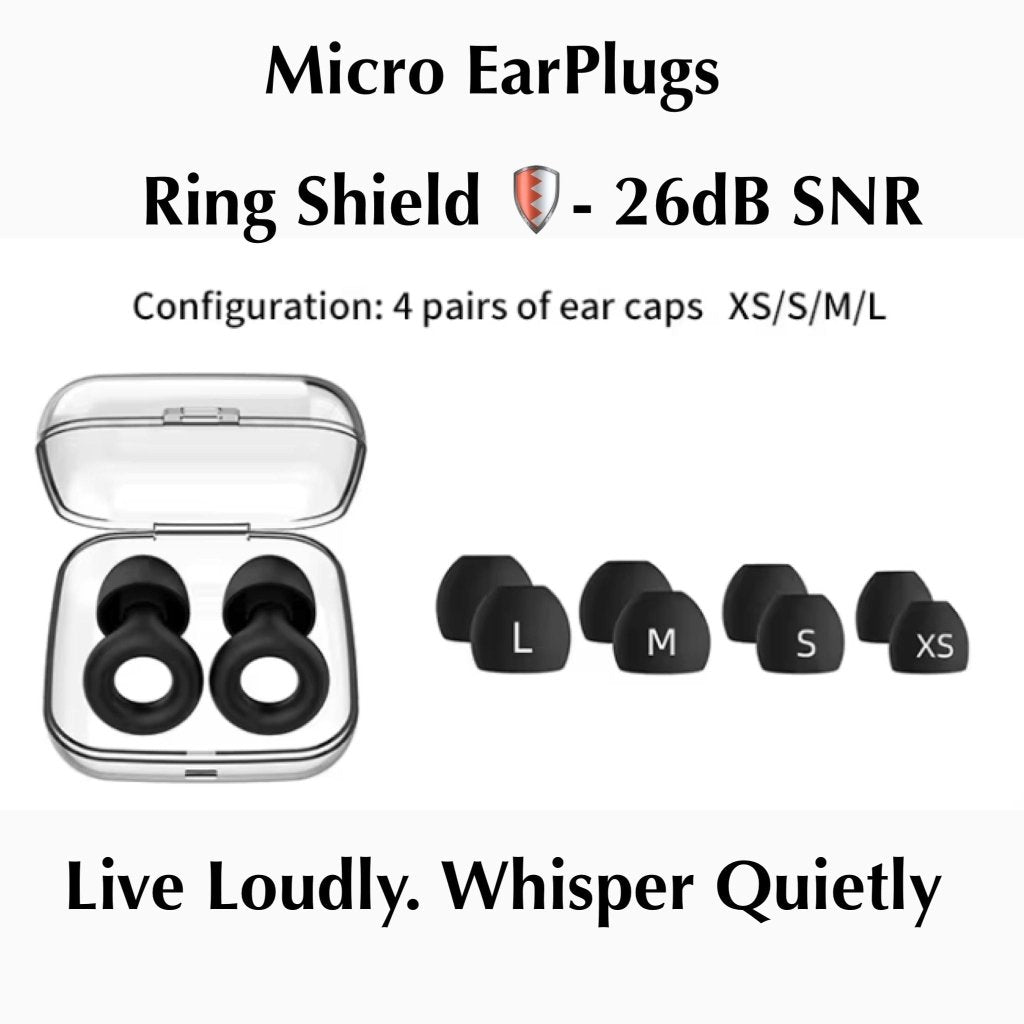 Ring Shield 🛡️Earplug: 26 dB (SNR) / 22 dB (NRR). Embrace Tranquility. - Micro EarplugsAcousticEarPlugs